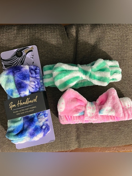 Accessories - Plush Headband Set - Pink, Green, Blue